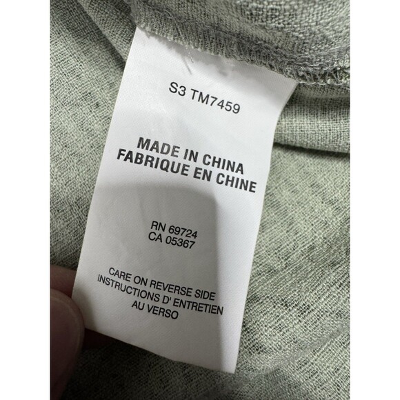 Vtg Columbia Button Front Shirt Men's Medium Silk Green Hawaiian Palm Leaves 90s - Picture 16 of 16